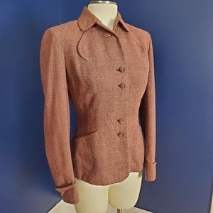 Vintage 50s brown blazer jacket,  size 4
